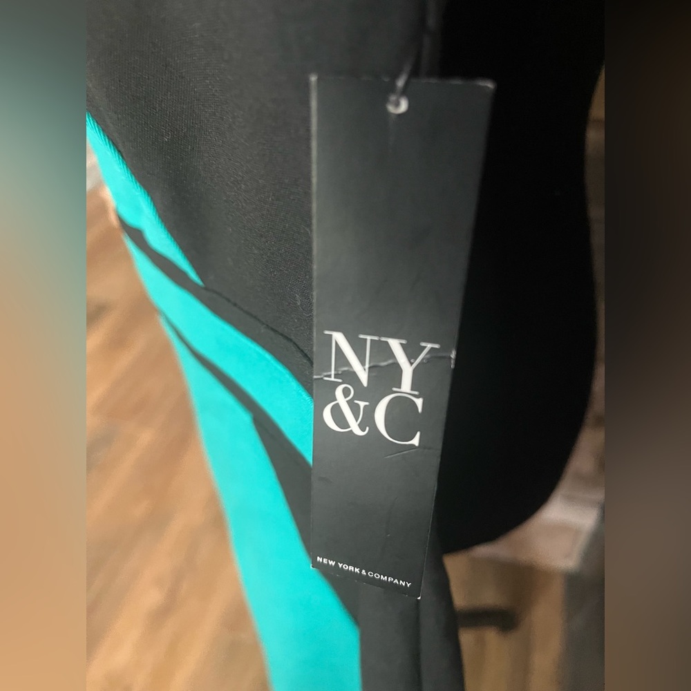 New York Co. 7th Avenue Women’s Size 0 Sheath Dress Teal/Black Lined Sleeveless - Picture 4 of 4